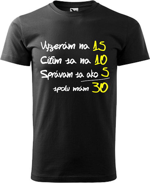 Pánske tričko Vyzerám cítim sa 30r