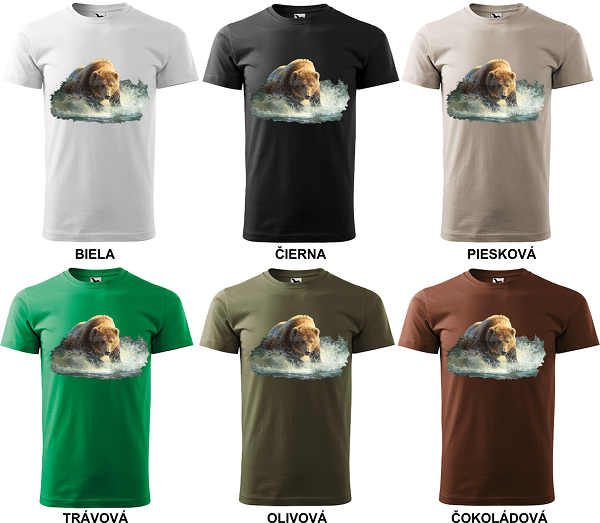 Pánske tričko Medveď cez rieku 4