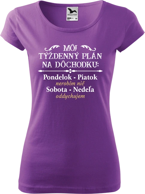 Dámske tričko Plán dôchodkyne
