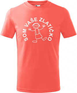 Detské tričko Vaše zlatíčko korál