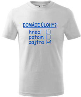 Detské tričko Domáce úlohy biele