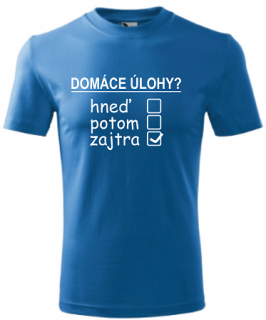 Detské tričko Domáce úlohy modré