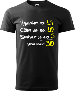 Pánske tričko Vyzerám cítim sa 30r