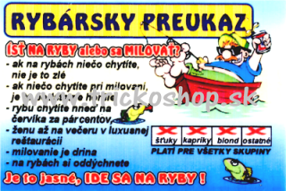 Preukaz rybára modrý