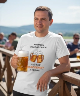 Pánske tričko Pijem 2x za rok