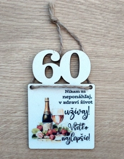 Tabuľka k narodeninám pre ženu 60