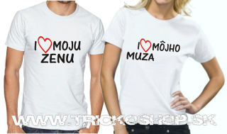 Duo biele Milujem moju ženu/muža