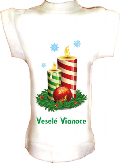 Tričko na fľašu Vianoce sviečka